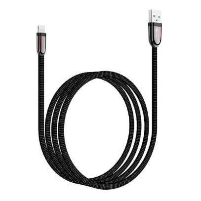 USB кабель hoco. CLOTH BRAIDED 1,2 м Lightning (U74) Черный