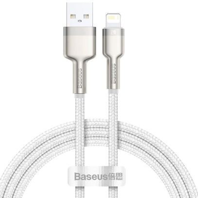Кабель Baseus Cafule Series Metal Data Cable USB to iP 2,4A, 1 м (CALJK-A02) Белый
