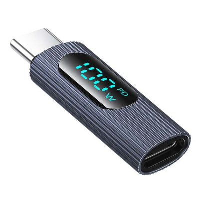 Адаптер Deppa с дисплеем Type-C - Type-C (73136) Серый
