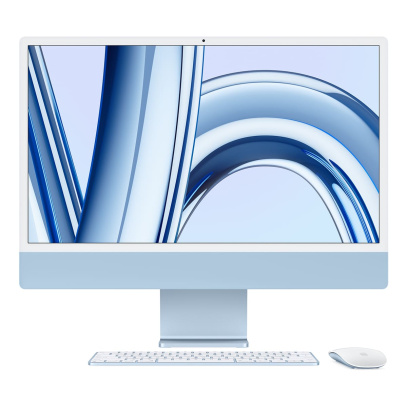 Apple iMac 24" (M3, 8C CPU, 10C GPU, 2023) Retina 4,5K, 8Gb, 256Gb SSD (MQRQ3) Blue, синий
