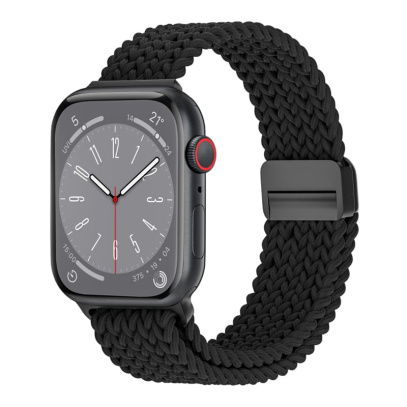 Ремешок для Apple Watch 42/44/45/49 мм WiWU Nylon Braided Magnetic (Wi-WB004) Черный