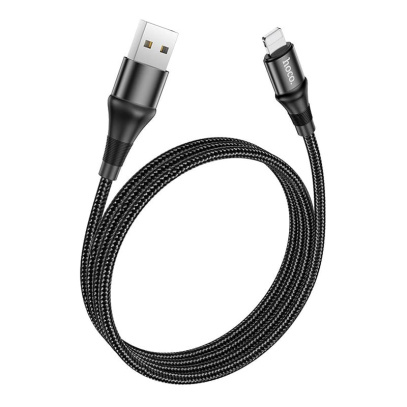 Кабель hoco. USB – Lighting, 2.4A, 1 м (X50) Черный