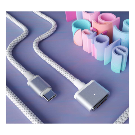 Дата-кабель VLP Nylon Cable USB C - MagSafe, 2 м Белый