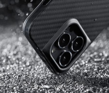 Противоударный чехол для iPhone 14 Pro Max Pitaka MagEZ Pro 3 кевлар (арамид) (KI1401PMP) Черно-серый