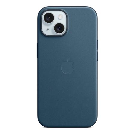 Чехол Кожаный Apple iPhone 15 с MagSafe Blue, синий