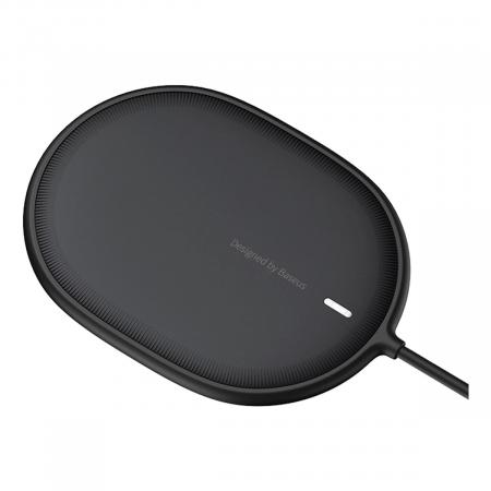 Беспроводное зарядное устройство 15w Baseus Light Magnetic Wireless Charger, Type-C кабель 1,5 м (WXQJ-01) Black, чёрный