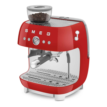 Кофемашина эспрессо со встроенной кофемолкой SMEG 50s style (EGF03RDEU) Красный