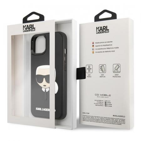 Чехол Karl Lagerfeld для iPhone 14 Plus 3D Rubber Karl's head Hard (KLHCP14MKH3DBK) Чёрный