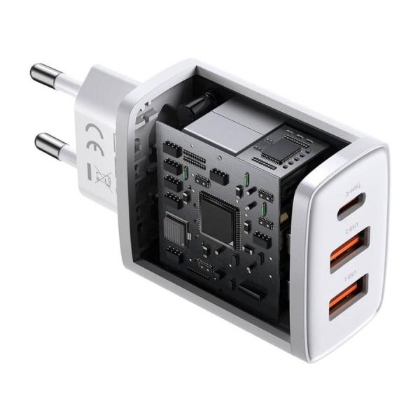 Зарядное устройство Baseus Compact Quick Charger 2 USB-A + USB Type-C 30Вт EU (CCXJ-E02) Белый