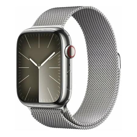 Apple Watch Series 9, 45 мм корпус из нержавеющей стали «Silver», ремешок Milanese Loop цвета «Silver»