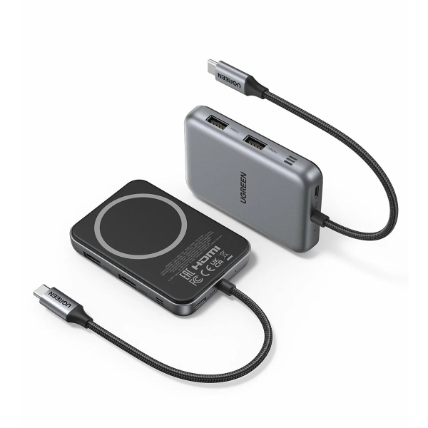 Хаб UGREEN USB-C 7в1 Magnetic Multifunctional 4K60Hz (65759) Серый
