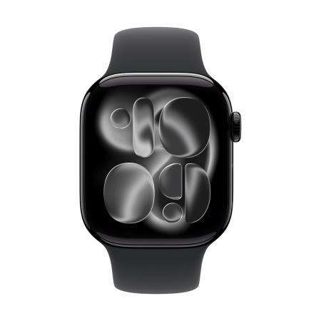 Apple Watch Series 11, 42 мм корпус из алюминия цвета «Jet Black», ремешок Sport Band размера S/M цвета «Black»