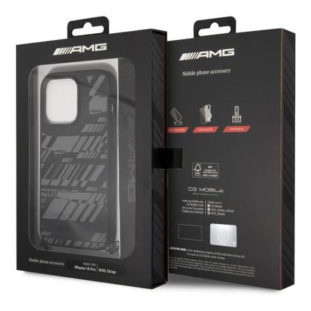 Чехол AMG для iPhone 14 Pro CG Mobile Liquid silicone Expressive graphic Hard + Ремешок (AMHCP14L2SSDK) Черный
