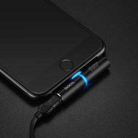 Адаптер hoco. 2в1 Lighting + Lighting (LS7) Черный