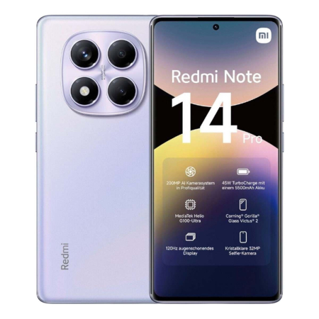 Xiaomi Redmi Note 14 Pro 8/128Gb Aurora Purple, фиолетовый