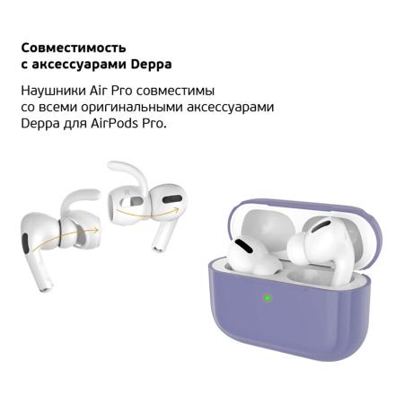 Беспроводные наушники с микрофоном Deppa Air Pro, TWS, BT 5.1, 250 мАч, QI, IPX4 (44167) Белый