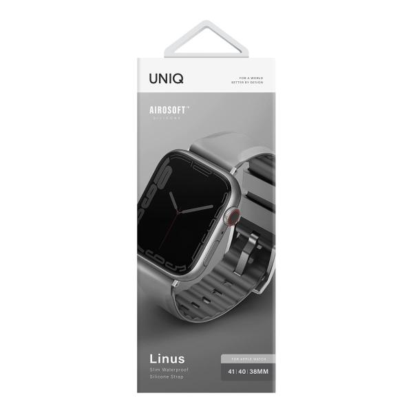 Ремешок UNIQ для Apple Watch 38/40/41 мм Linus Airosoft silicone strap (41MM-LINUSGRY) Серый