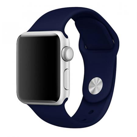 Ремешок для Apple Watch 42/44 mm Silicone Band Тёмно-синий