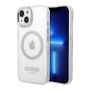 Чехол Guess для iPhone 14 с MagSafe PC/TPU Metal outline Hard (GUHMP14SHTRMS) Transparent/Silver Прозрачный