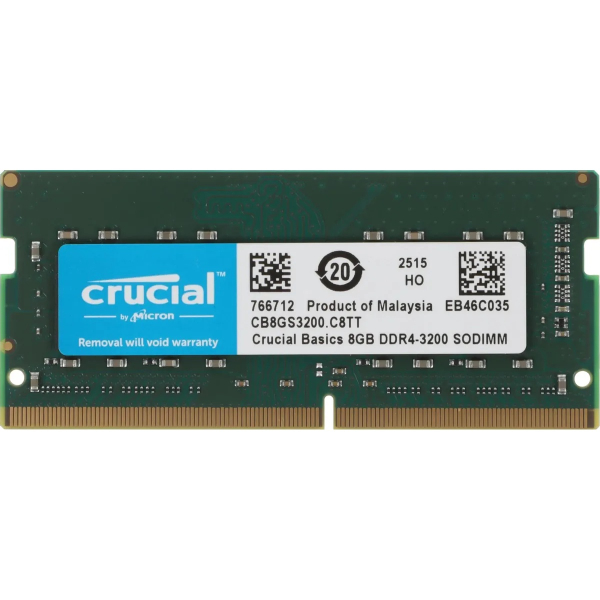 Оперативная память Crucial CB8GS3200 DDR4 8GB 3200MHz CL SO DIMM 1x8